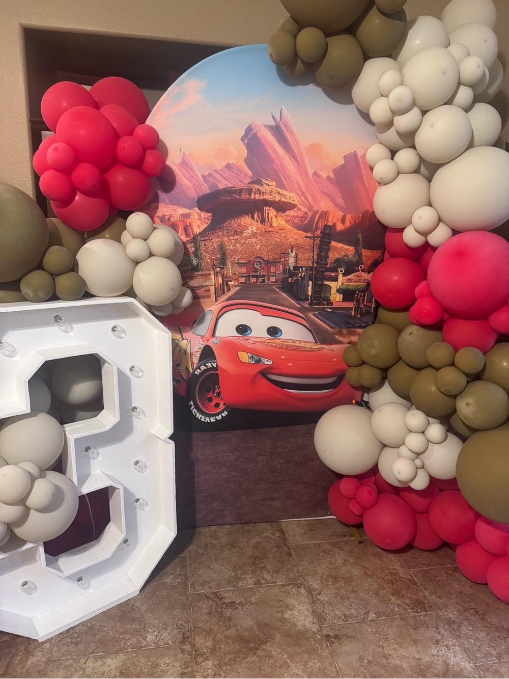 Disney Cars Lightning McQueen Party Backdrop
